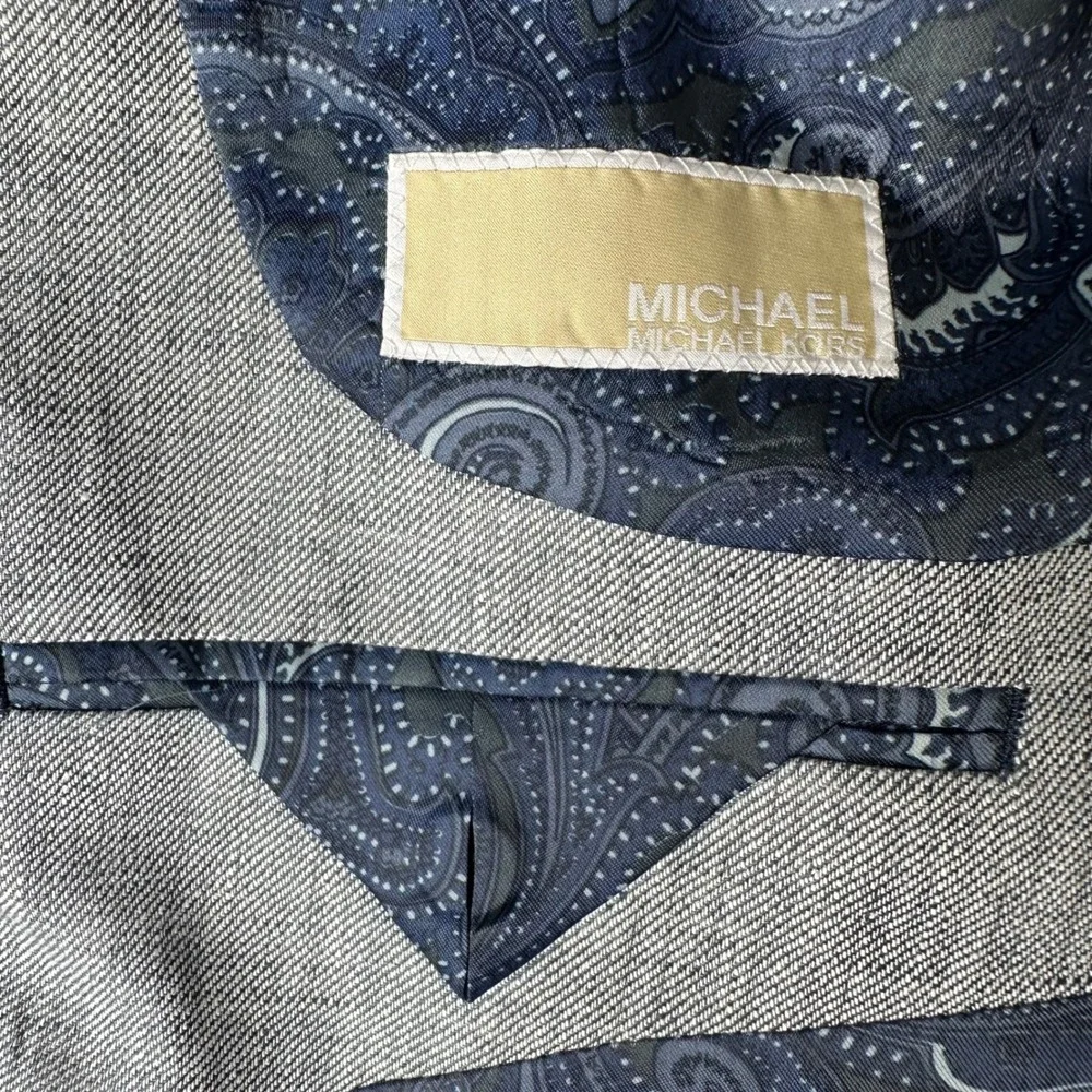 Michael Kors 100% Linen Blazer Gray Sport Coat Suit Jacket 2 Button Mens 42R